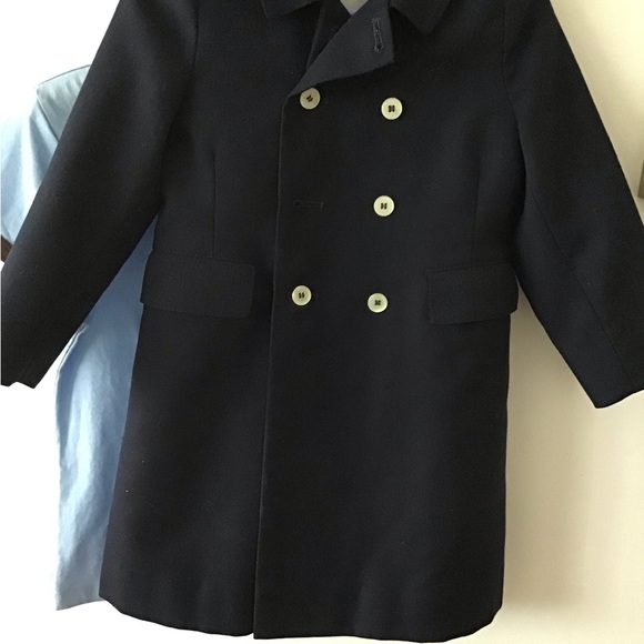 Emily Jane child unisex fine wool coat size 4,  navy blue, fully lined. - Picture 5 of 7